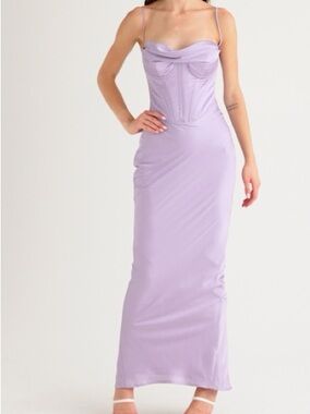House of CB Lavender Slip Corset Midi Dress - Women's
